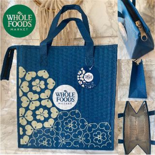 新品 Whole Foods ホールフーズ 保冷バッグ 大容量 エコバッグ 青(エコバッグ)