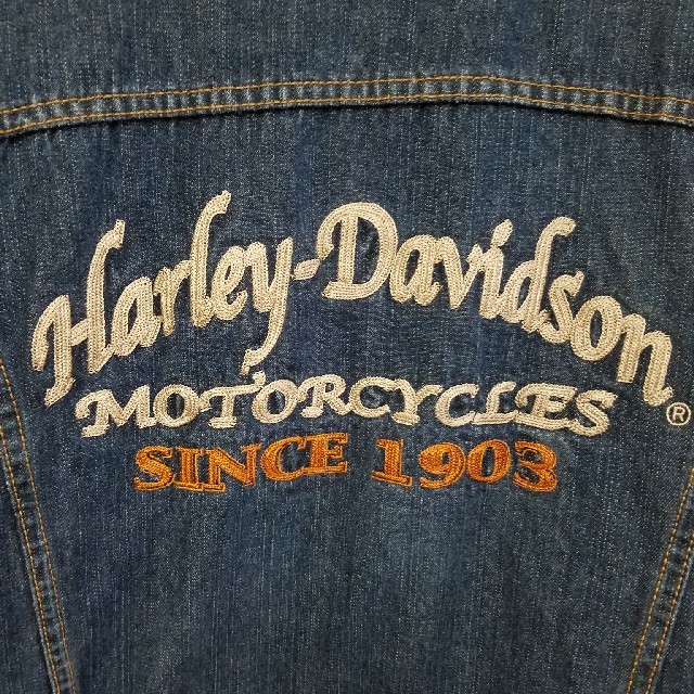 Harley Davidson(ハーレーダビッドソン)のハーレーダビットソン デニムベスト メンズのジャケット/アウター(Gジャン/デニムジャケット)の商品写真