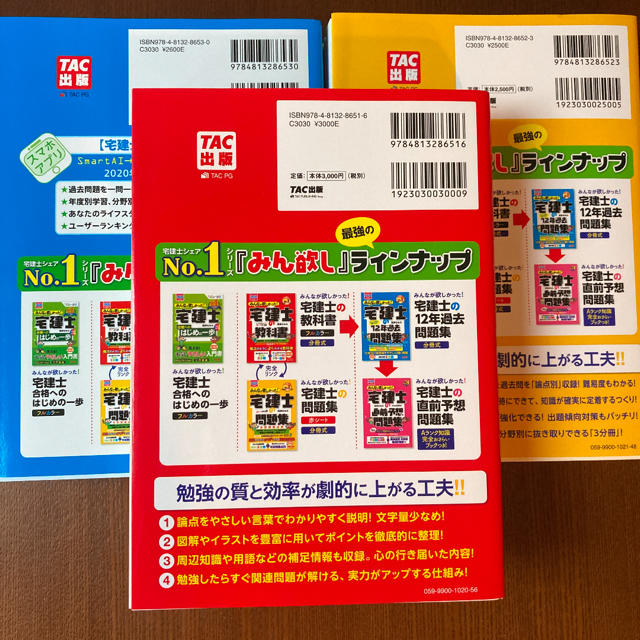 TAC出版(タックシュッパン)の【３冊セット】みんなが欲しかった! 宅建士の教科書 2020年度版 エンタメ/ホビーの本(資格/検定)の商品写真