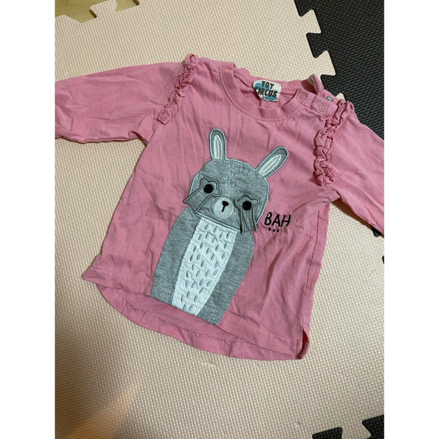うさぎ　ロンT 95 ピンク キッズ/ベビー/マタニティのキッズ服女の子用(90cm~)(Tシャツ/カットソー)の商品写真