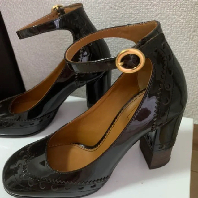 美品!クロエ パンプス 太ヒール ウエスタン調 ブラウン - ハイヒール