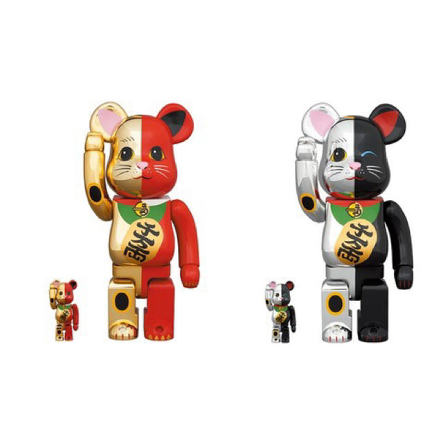 BE@RBRICK 招き猫 金×赤/銀×黒  セットフィギュア