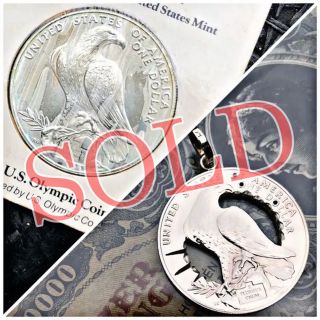 アメリカカットコインペンダント 銀貨 イーグル 外国コイン加工 ネックレストップ