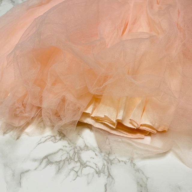 【2way】ピンク チュールワンピ キッズ ベビー ふわふわ 子供 ドレス キッズ/ベビー/マタニティのベビー服(~85cm)(スカート)の商品写真