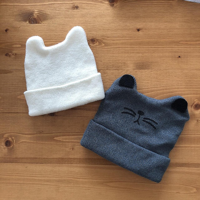 babyGAP(ベビーギャップ)の新品　ニット帽　クマ耳　ネコ耳　2点セット キッズ/ベビー/マタニティのこども用ファッション小物(帽子)の商品写真