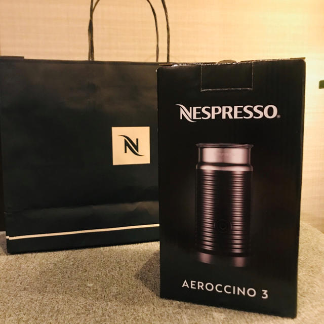 新品未開封 紙袋付 ネスプレッソ Nespresso エアロチーノ3 ブラック