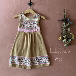 ベビーギャップ(babyGAP)のbabyGap ベビーギャップ コットンニットワンピース*̩̩̥୨୧˖(ワンピース)