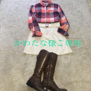 オールドネイビー(Old Navy)のOLD NAVY オールドネイビー ☆ オレンジ系チェック柄シャツ  Mサイズ(シャツ/ブラウス(長袖/七分))