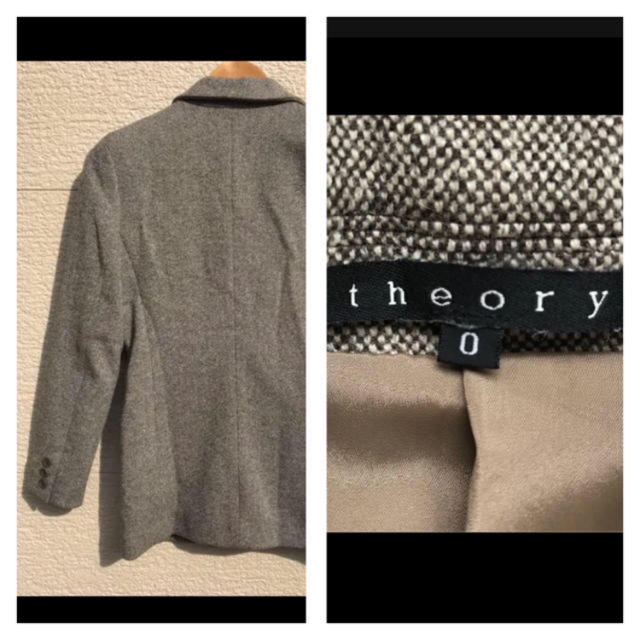 theory(セオリー)のtheory セオリー　ジャケット　グレー　ブラウン　白　0 レディースのジャケット/アウター(テーラードジャケット)の商品写真