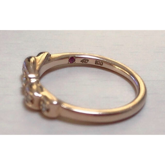 4℃(ヨンドシー)のふんこちゃん様専用★4℃ ピンキーリングK10PGリボンデザイン★ヨンドシー指輪 レディースのアクセサリー(リング(指輪))の商品写真