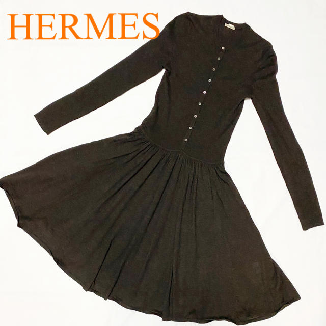 Hermes - HERMES 上品なカシミヤ ワンピース
