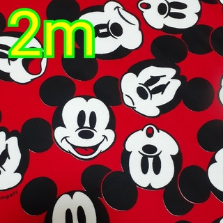 ディズニー(Disney)の●ハギレ　生地　ディズニー　ミッキーマウス約112cm×約200cm(生地/糸)