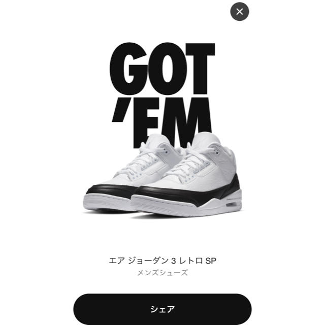 NIKE AIR JORDAN 3 × Fragment 26.5cm