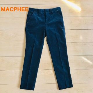 マカフィー(MACPHEE)の【美品】MACPHEE（マカフィー）コーデュロイクロップドパンツ　ネイビー　38(クロップドパンツ)