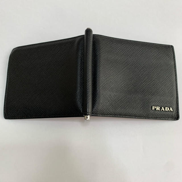 PRADA プラダ　財布　ブランド　メンズ　マネークリップ　二つ折り　黒　赤 3