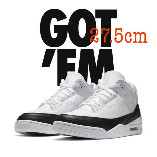 靴/シューズNIKE  AIR JORDAN3  FRAGMENT フラグメント27.5cm