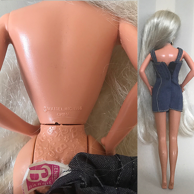 Barbie(バービー)の【バービー】人形 ドール デニムワンピ&ピアス&チョーカー付 ロング髪 シルバー エンタメ/ホビーのおもちゃ/ぬいぐるみ(キャラクターグッズ)の商品写真