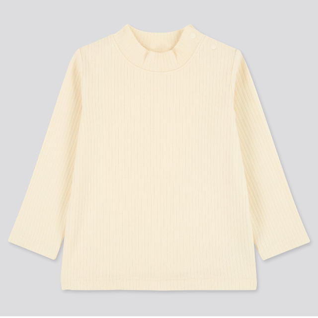 UNIQLO(ユニクロ)のユニクロ  リブハイネックT  70  2点セット キッズ/ベビー/マタニティのベビー服(~85cm)(Ｔシャツ)の商品写真