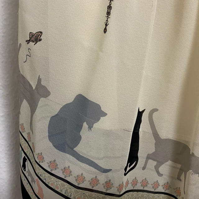 猫柄　プリーツスカート レディースのスカート(ひざ丈スカート)の商品写真