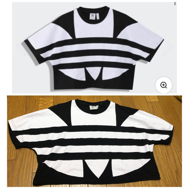 adidas(アディダス)のアディダスオリジナルス ラージロゴクロップドTシャツ＆レギンス adidas  レディースのトップス(Tシャツ(半袖/袖なし))の商品写真