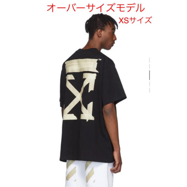 新品20SS OFF-WHITE テープアロー オーバーサイズTシャツ XS 黒 売れ筋