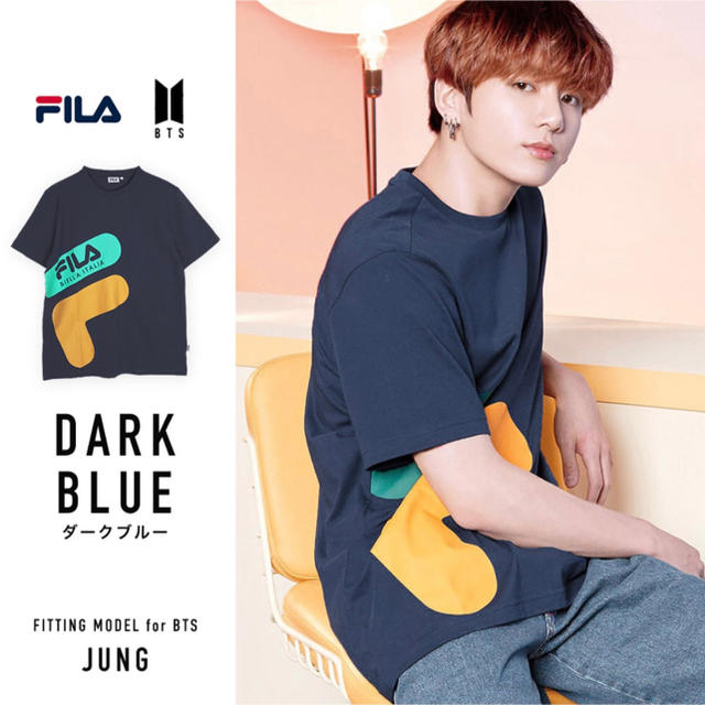 新品未使用★FILA×BTSコラボTシャツ・ジョングク着用 ネイビー 1