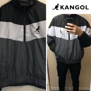 KANGOL ナイロンジャケット 黒白 カンゴール ブルゾン ウィンドブレーカー