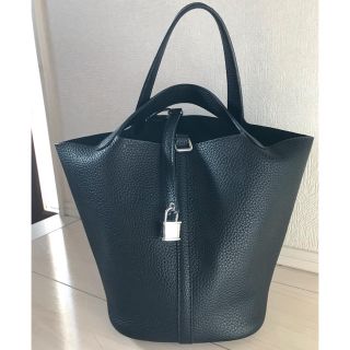 エルメス(Hermes)のキューブバック　本革　ブラック(トートバッグ)