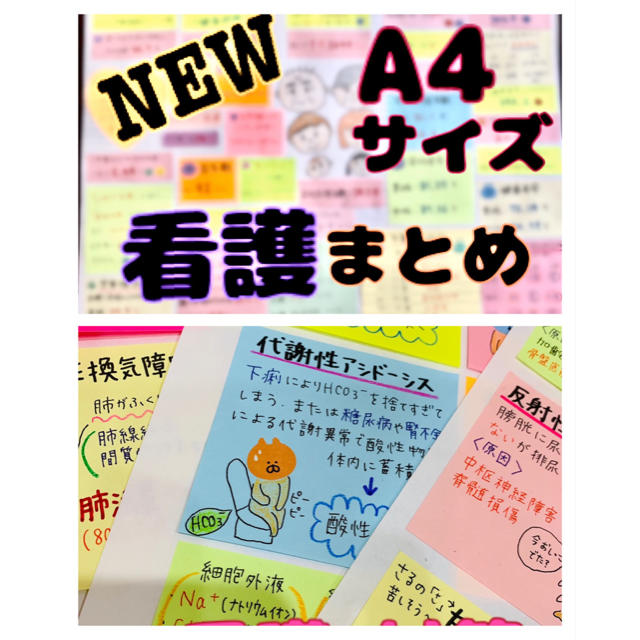 看護　まとめ　A4サイズ　★ 看護　付箋　ノート　セット　(^^) エンタメ/ホビーの本(健康/医学)の商品写真