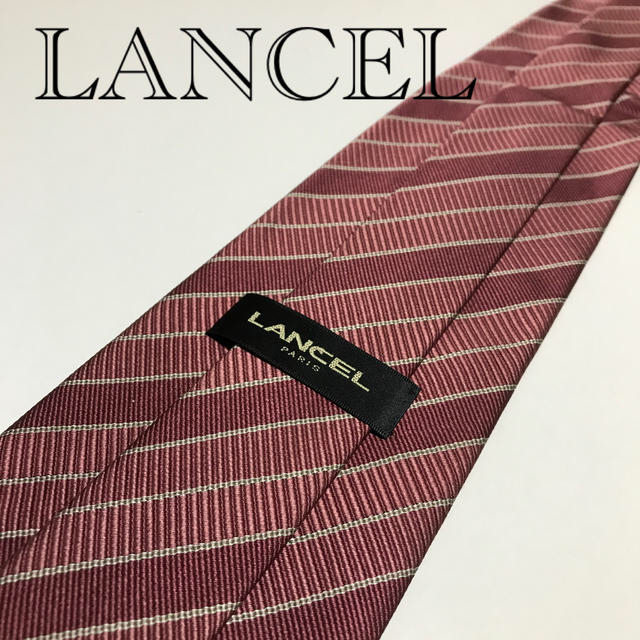 LANCEL(ランセル)の【haxks様用】ランセルシルクネクタイ　レッドストライプ柄 メンズのファッション小物(ネクタイ)の商品写真