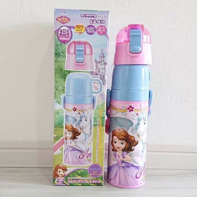 Disney(ディズニー)のラスト❗ ソフィア 新品 超軽量 2wayステンレスボトル 470ml キッズ/ベビー/マタニティの授乳/お食事用品(水筒)の商品写真