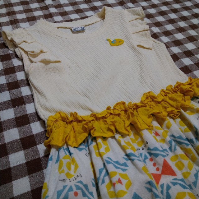 Petit jam(プチジャム)のPetit jam＊ノースリーブ切替ワンピース（130cm） キッズ/ベビー/マタニティのキッズ服女の子用(90cm~)(ワンピース)の商品写真