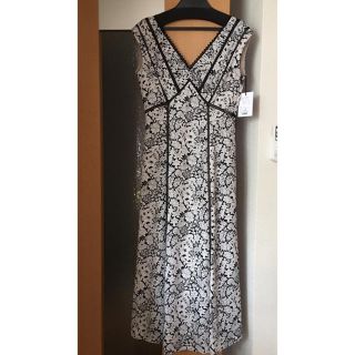 スナイデル(SNIDEL)のHerLipTo Lace Trimmed Floral Dress BLACK(ひざ丈ワンピース)