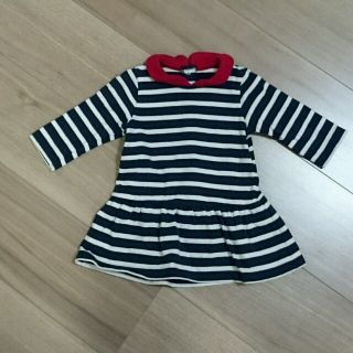 プチバトー(PETIT BATEAU)のプチバトー♡ボーダーワンピ6m(ワンピース)