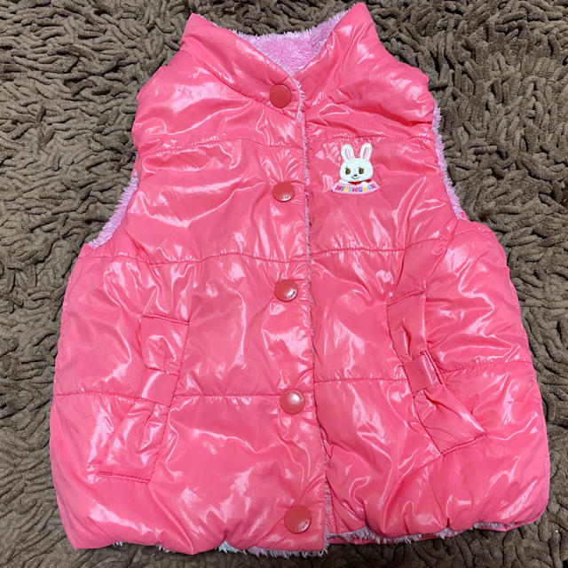 mikihouse(ミキハウス)のミキハウス リバーシブルベスト　美品 キッズ/ベビー/マタニティのキッズ服女の子用(90cm~)(ジャケット/上着)の商品写真