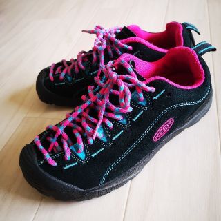 キーン(KEEN)のkeen　ジャスパー　23cm　ブラック×ピンク　トレッキング(スニーカー)