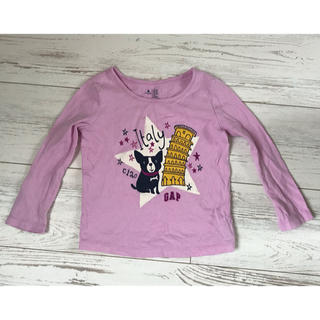 ベビーギャップ(babyGAP)のベビーギャップ　GAP 長袖　トップス　ロンT 犬　紫　パープル　90サイズ(Tシャツ/カットソー)