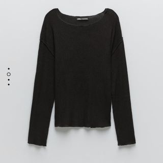 ザラ(ZARA)のソフトタッチリブ地トップス(Tシャツ(長袖/七分))