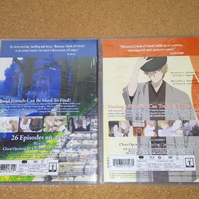 一部開封DVD★夏目友人帳 第1期~第4期 全52話 北米版（日本語可）