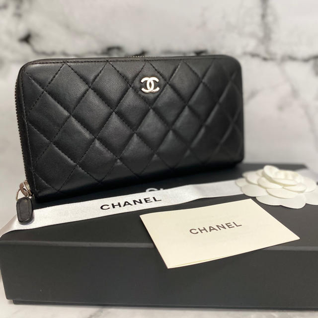 美品☆】CHANEL マトラッセ ラウンドファスナー 長財布 / ブラック
