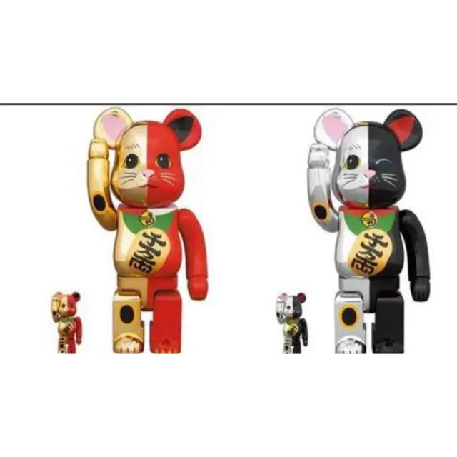 BE@RBRICK 招き猫 銀×黒 / 金×赤 1000％ 2体セットフィギュア