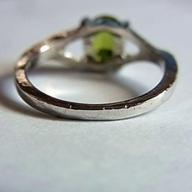 未使用品シルバーカラー リング指輪10号1粒グリーン緑色キュービックジルコニア レディースのアクセサリー(リング(指輪))の商品写真