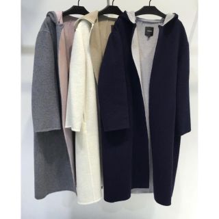 セオリー(theory)のTheory 19SS フーデットコート ネイビー(ロングコート)