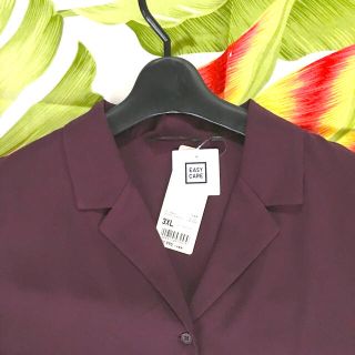 ユニクロ(UNIQLO)のユニクロ　レディース　オープンカラー　3XL(シャツ/ブラウス(長袖/七分))