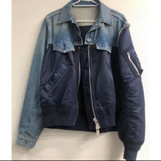 サカイ(sacai)のsacai デニムジャケット MA-1 アシンメトリー(Gジャン/デニムジャケット)