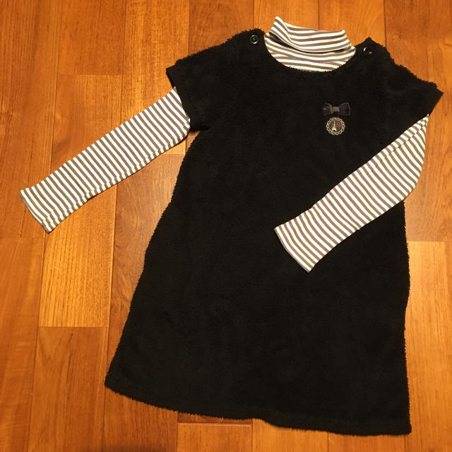 BeBe(ベベ)のBEBE ベベ　リブニット　ボーダー　サイズ130 キッズ/ベビー/マタニティのキッズ服女の子用(90cm~)(ニット)の商品写真