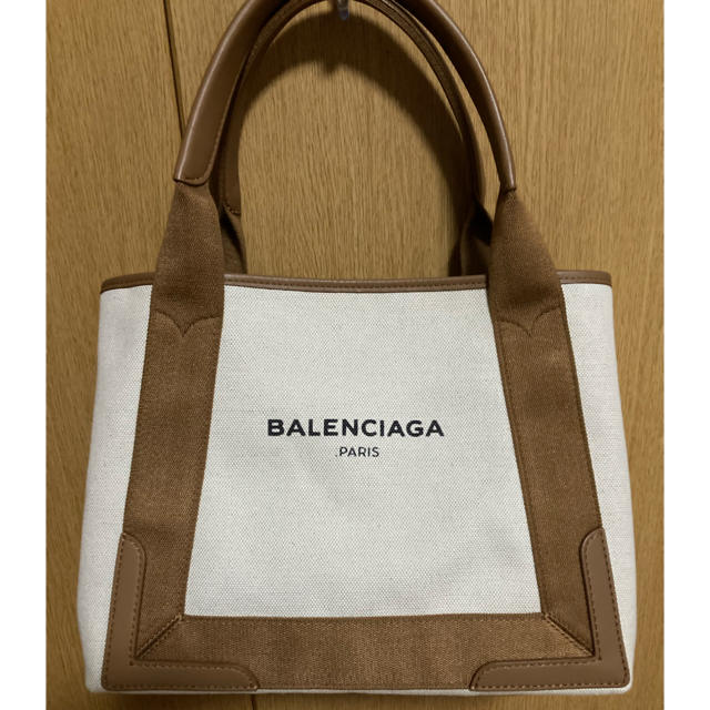 Balenciaga - バレンシアガ ネイビーカバスS キャメル キャンバストートバッグ