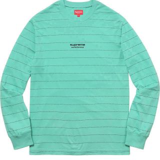 シュプリーム(Supreme)のLogo Stripe L/S Mサイズ ほぼ新品supreme(Tシャツ/カットソー(七分/長袖))