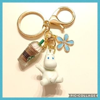 キーホルダー ムーミン フラペチーノ お花チャーム ミニチュアドリンク(キーホルダー)