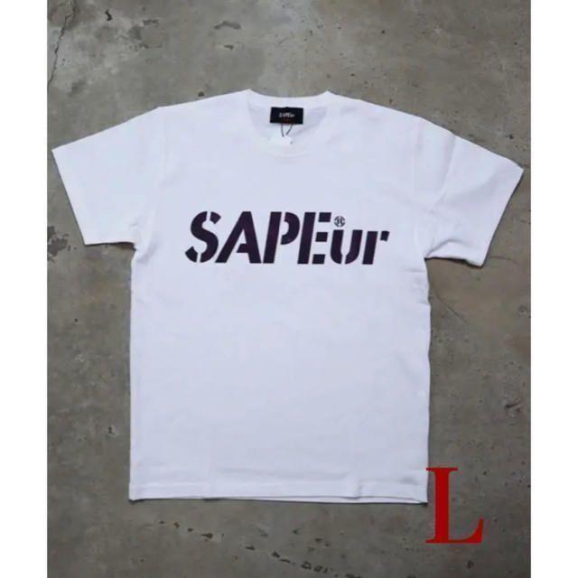 SAPEur サプール オーロラリフレクター Tシャツ　ホワイト　L